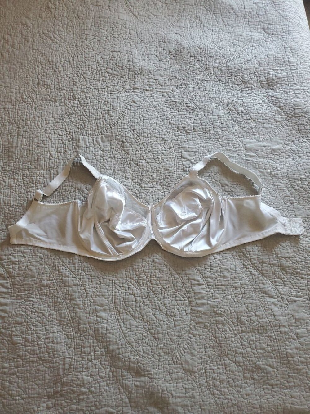 White Bra with Little Center Bow and Mesh Detail